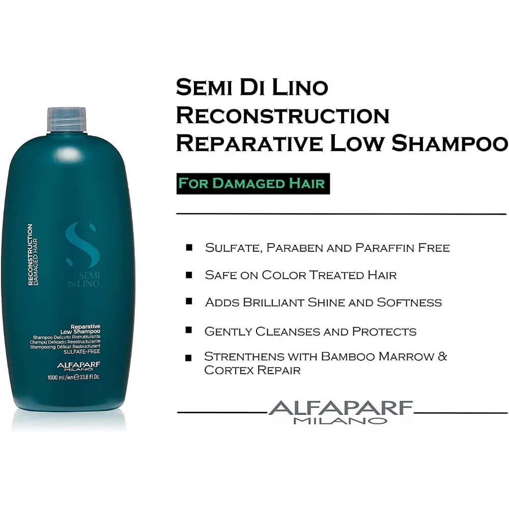 Alfaparf Milano Semi Di Lino Reparative Reconstruction Low Shampoo 1000ml - Image 2