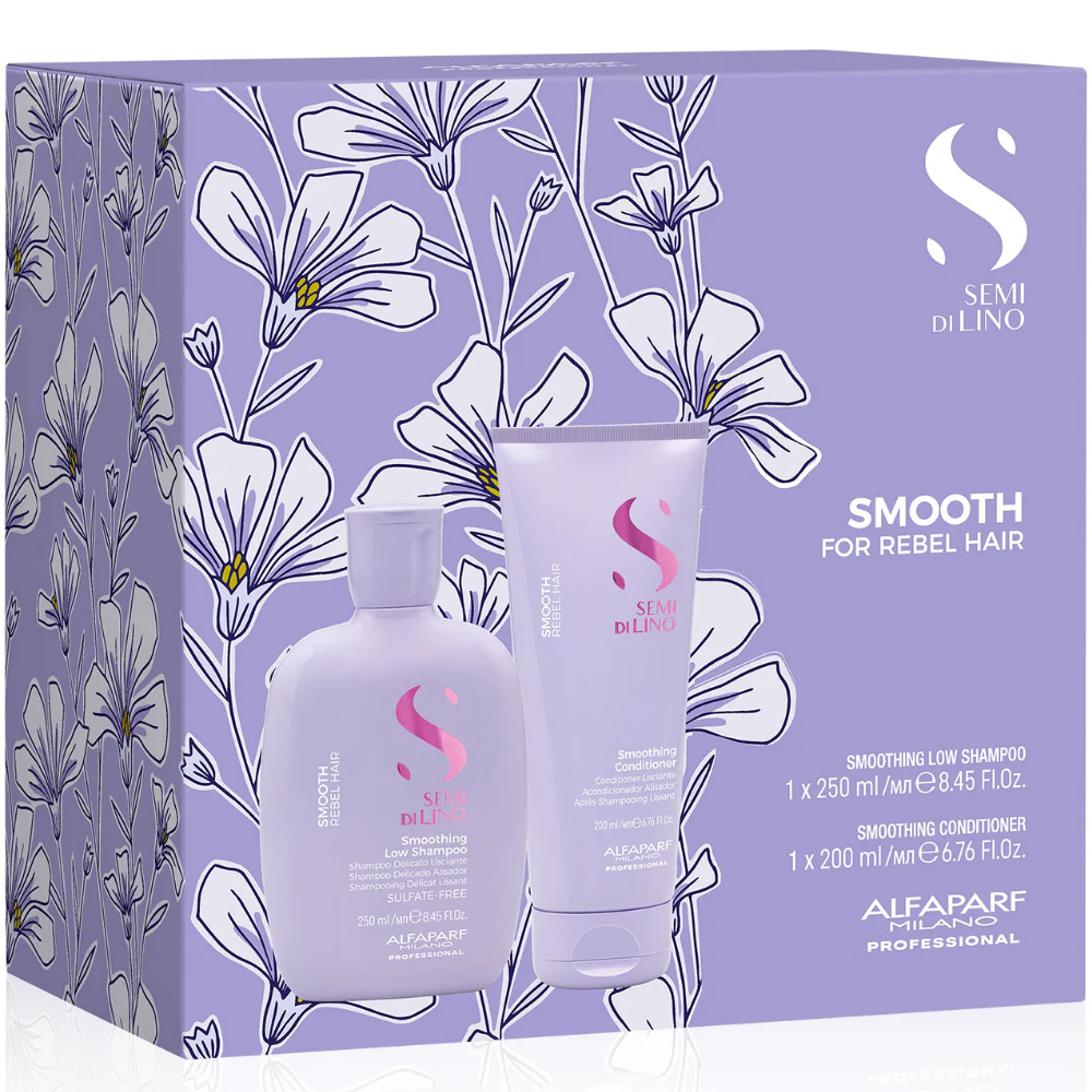 Alfaparf Milano Semi Di Lino Smooth Rebel Hair Duo Kit - Image 2