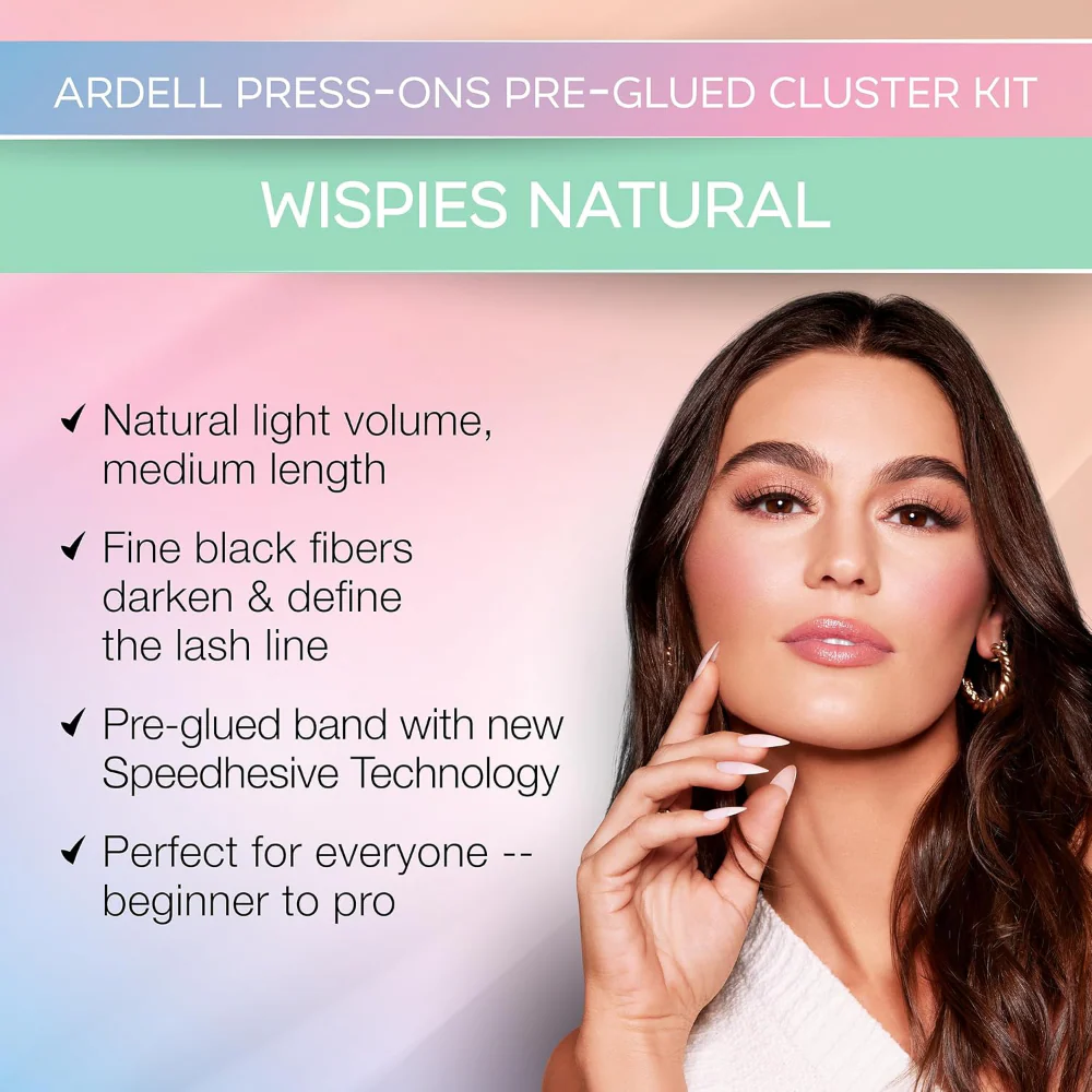 Ardell Press On Pre-Glued Underlash Extensions Wispies Natural Black - Image 2
