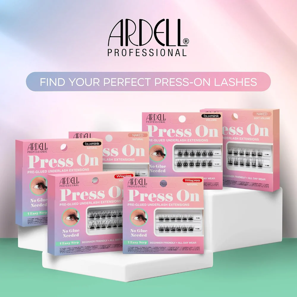 Ardell Press On Pre-Glued Underlash Extensions Wispies Natural Black - Image 6