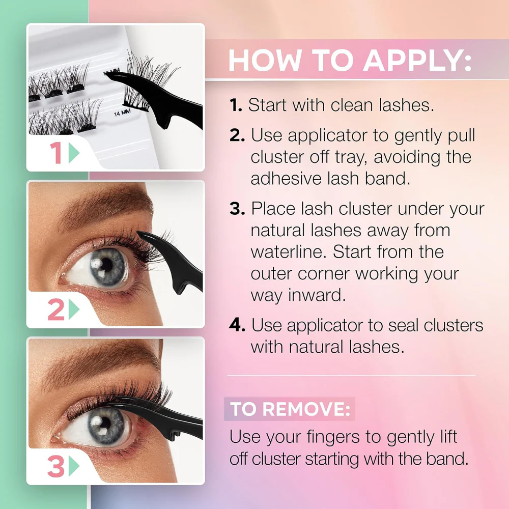 Ardell Press On Pre-Glued Underlash Extensions Wispies Volume Black - Image 5