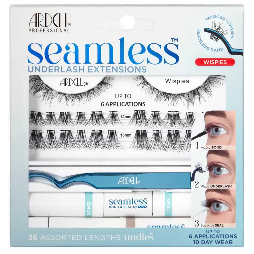Ardell Seamless Underlash Extensions Wispies Lashes Kit Black