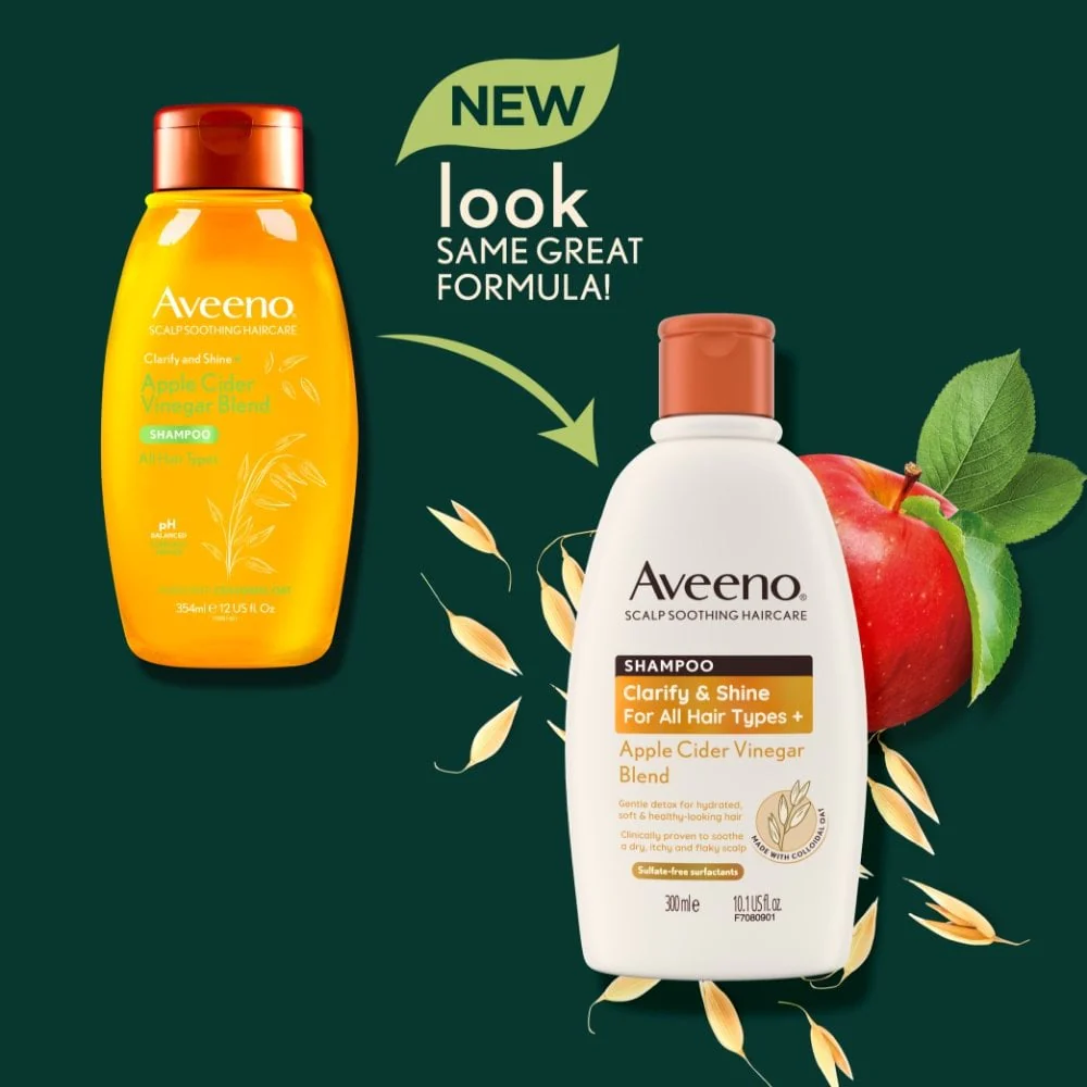Aveeno Clarify and Shine+ Apple Cider Vinegar Conditioner 300ml - Image 5