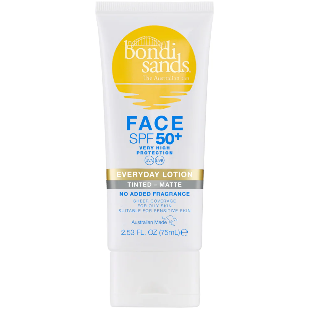 Bondi Sands Everyday Lotion Matte Tinted Face Lotion Fragrance-Free SPF50+ 75ml