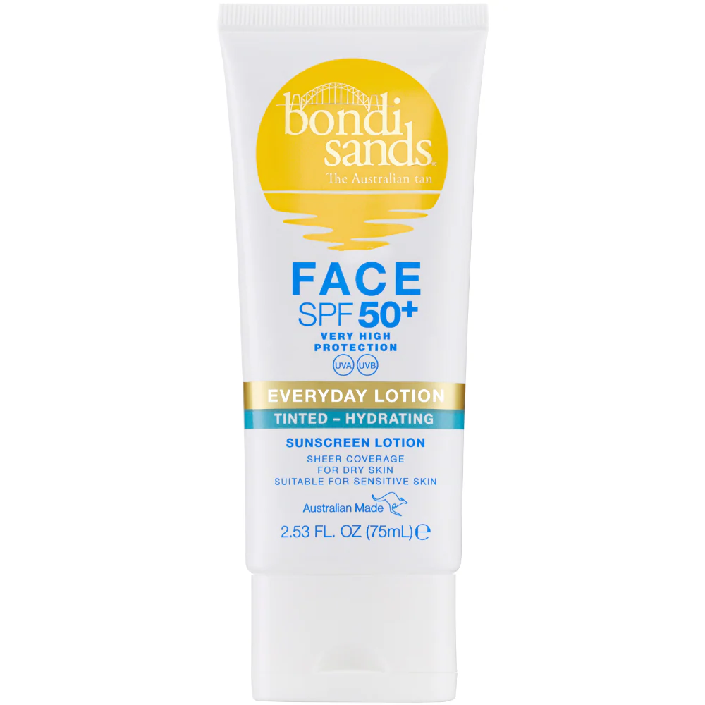 Bondi Sands Tinted Hydrating Face Sunscreen Lotion Fragrance-Free SPF50+ 75ml