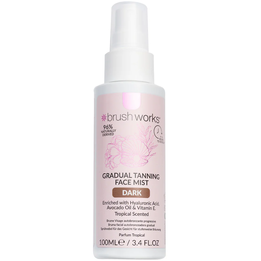 Brushworks Gradual Tanning Face Mist Dark 100ml