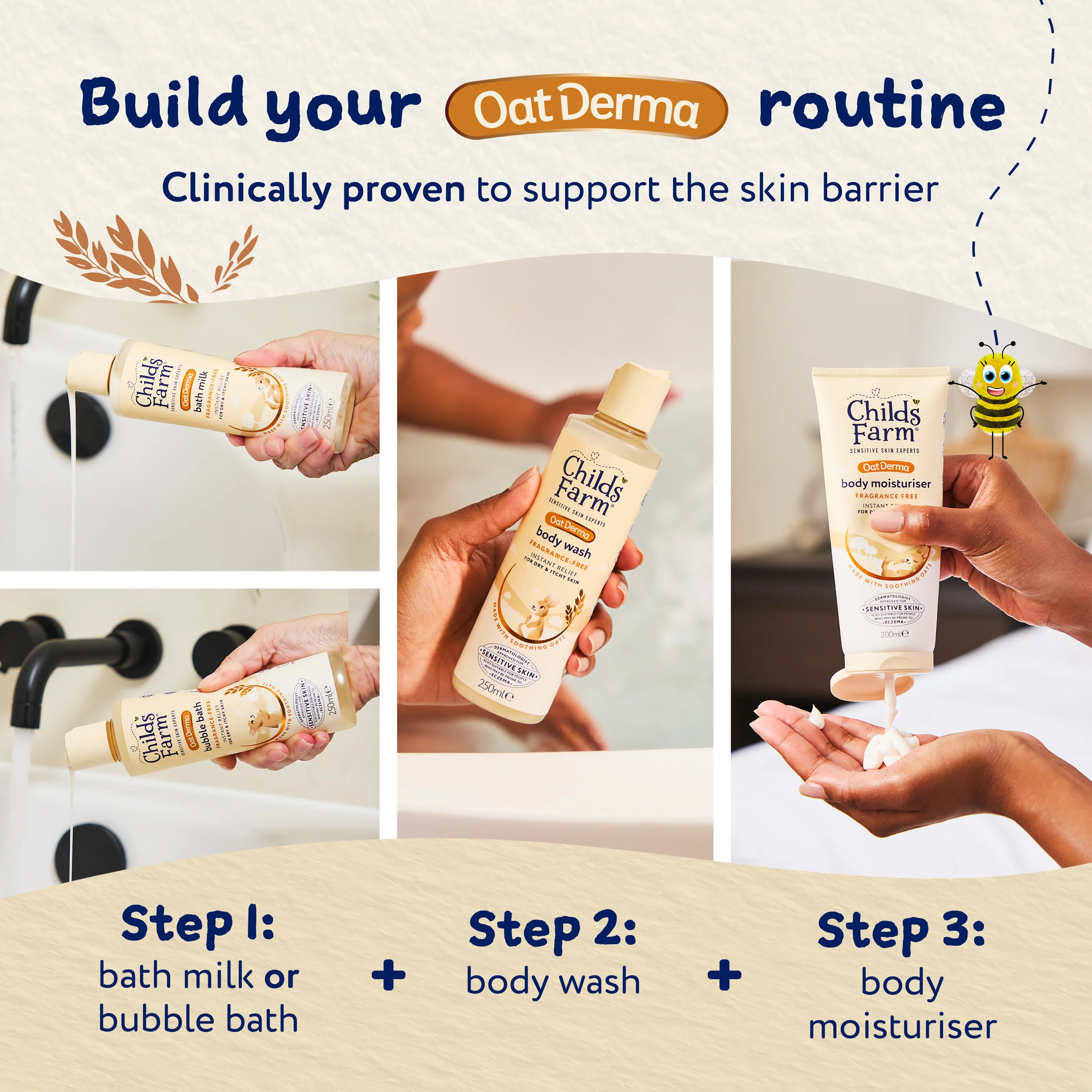 Childs Farm Fragrance-Free Oat Derma Bath Milk 250ml - Image 7
