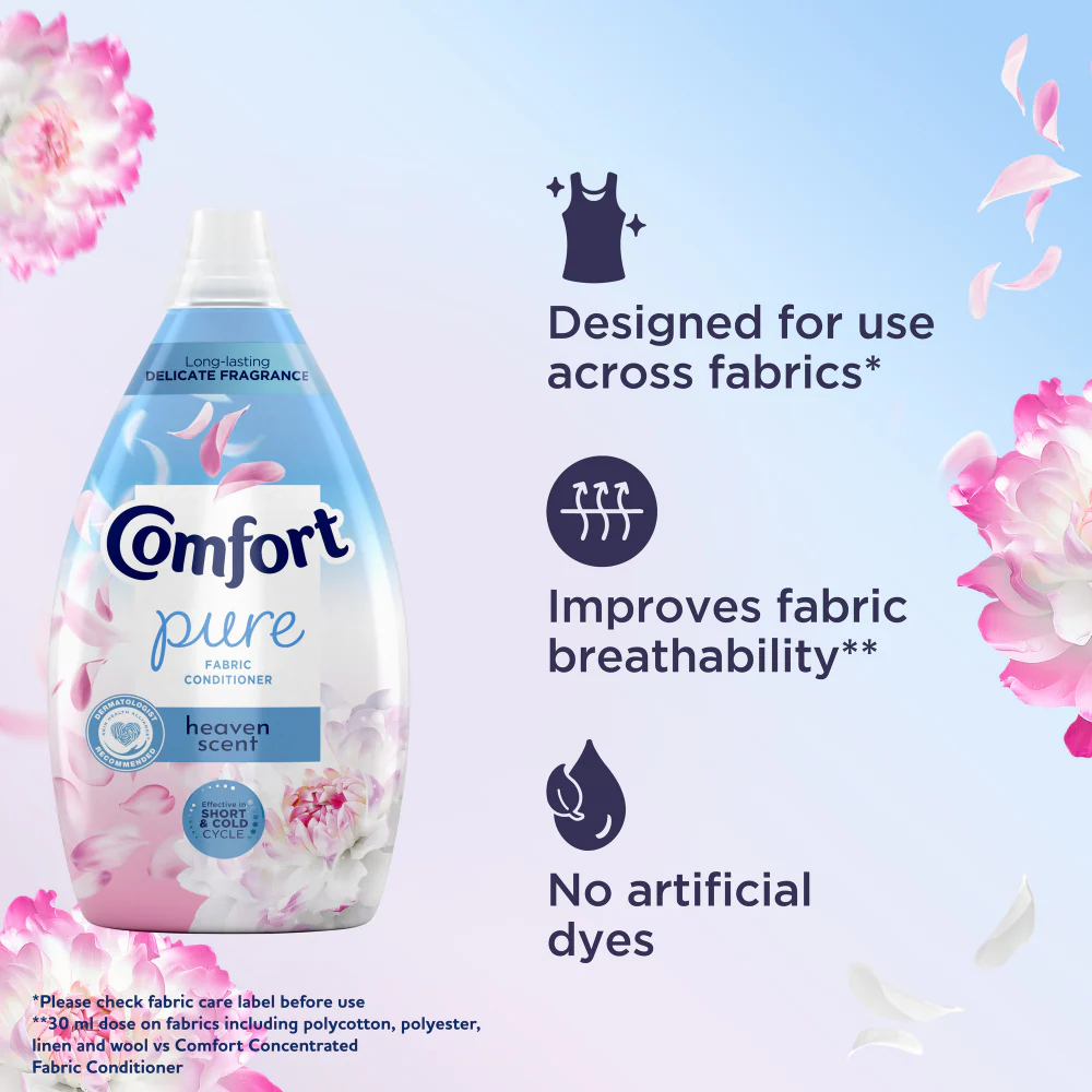 Comfort Pure Heaven Scent Fabric Conditioner 64 Washes 960ml - Image 8