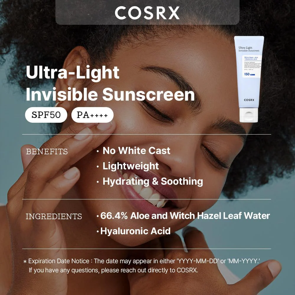 CosRx Ultra Light Invisible Sunscreen PA++++ SPF50 50ml - Image 3