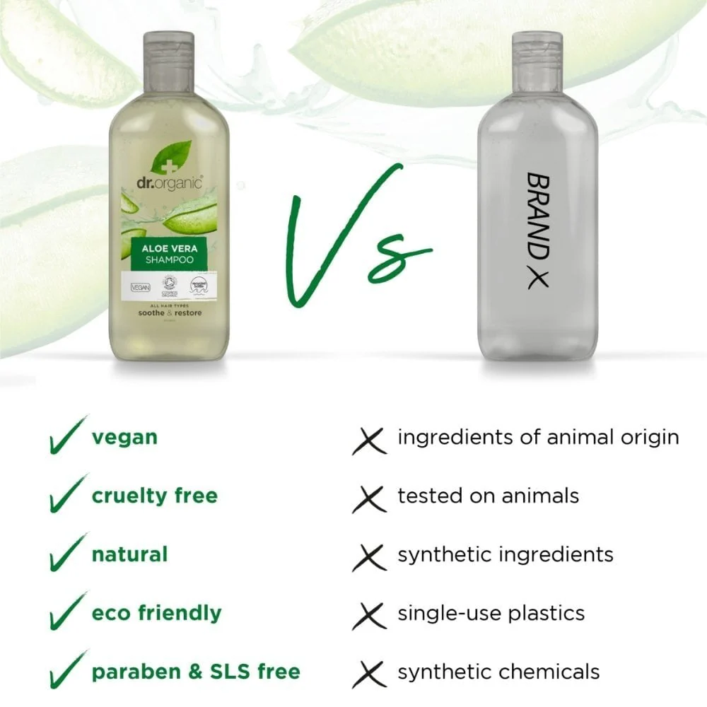 Dr. Organic Aloe Vera Shampoo & Conditioner Twin 2 x 265ml - Image 3