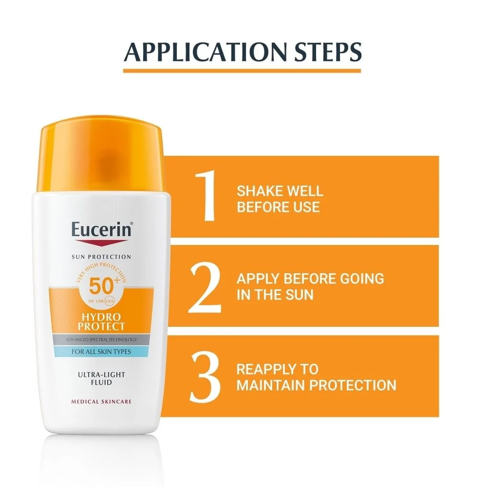 Eucerin Sun Face Hydro Protect Ultra-Light Fluid SPF50+ 50ml - Image 4