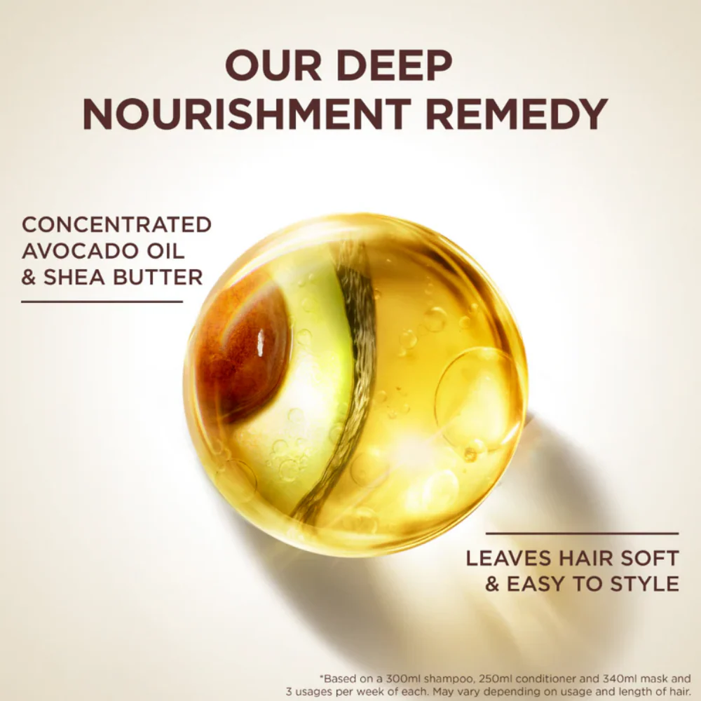 Garnier Ultimate Blends Avocado Oil & Shea Butter Deep Nourishment Shampoo 300ml & Conditioner 250ml Twin - Image 4