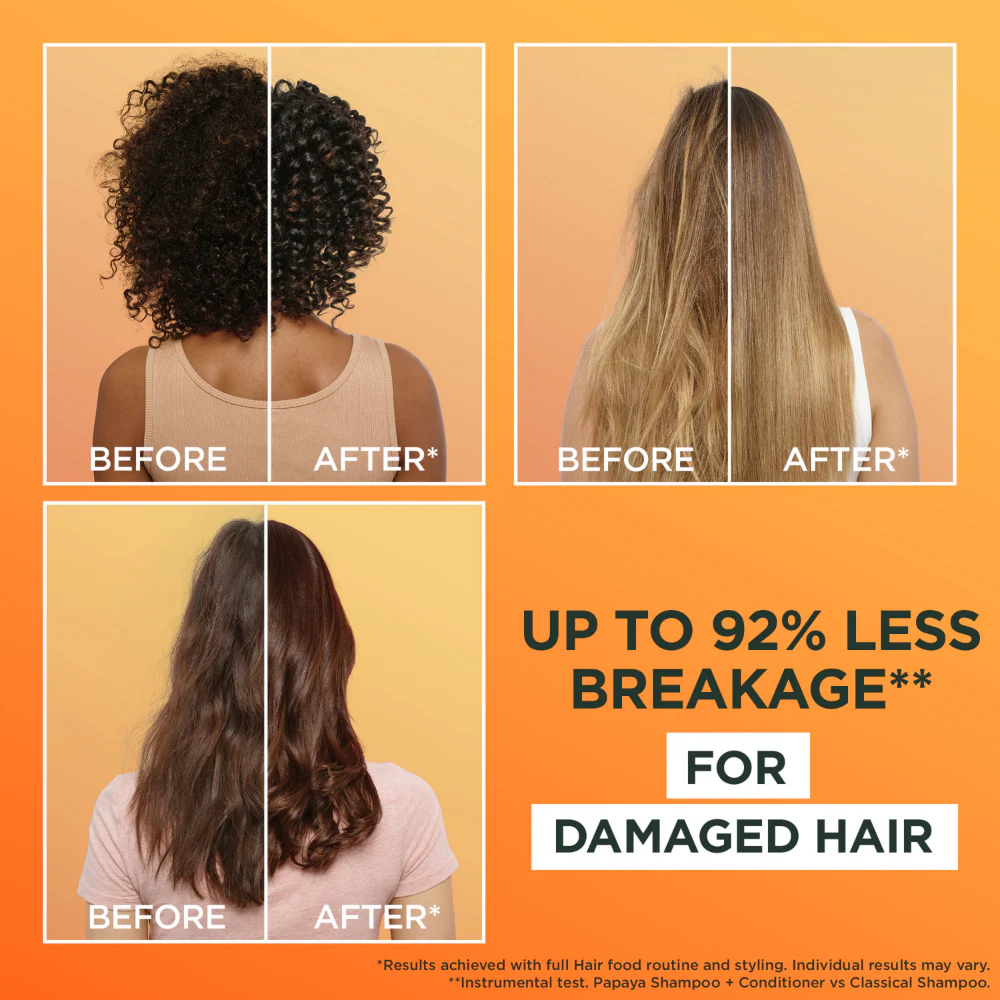 Garnier Ultimate Blends Papaya Hair Food Repairing Conditioner 350ml - Image 2
