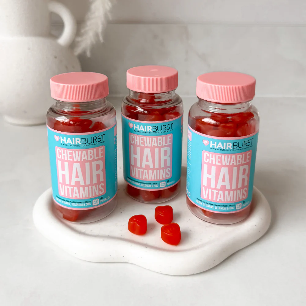 Hairburst Chewable Strawberry Hair Vitamins Gummies x60 - Image 3