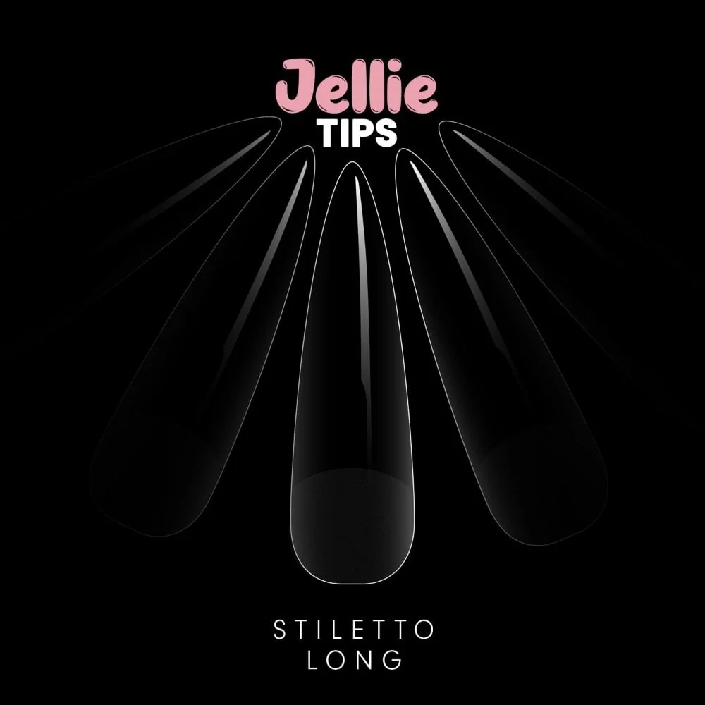 Halo Jellie Tips Soft Gel Nail Tips Stiletto Long x120 Sizes 0-11 - Image 2