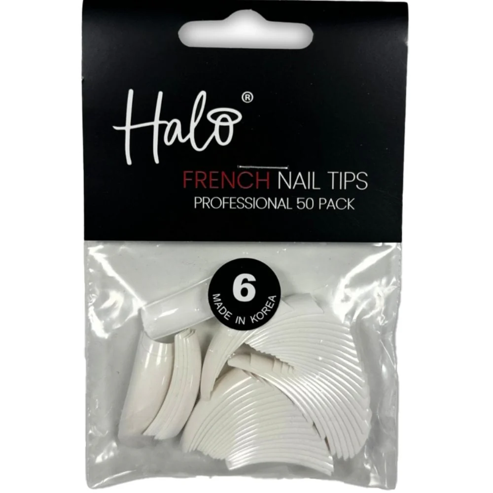 Halo Pure Nails French Nail Tips 50x Size 6
