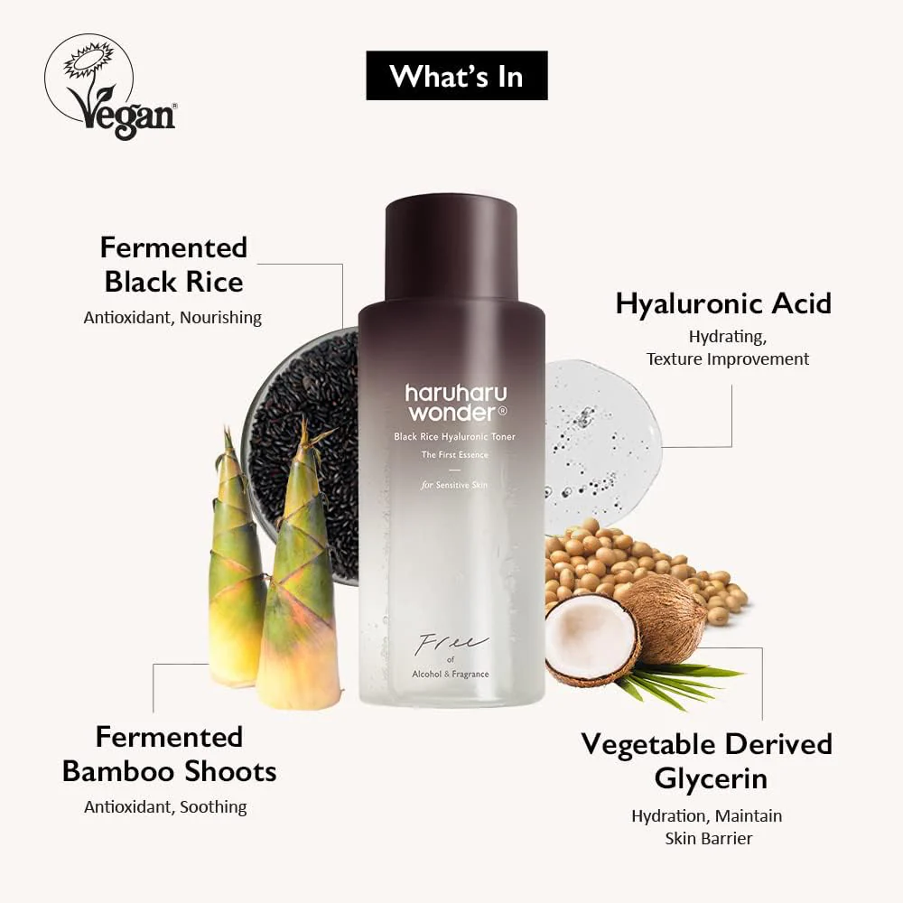 Haruharu Wonder Black Rice Hyaluronic Toner for Sensitive Skin 300ml - Image 3
