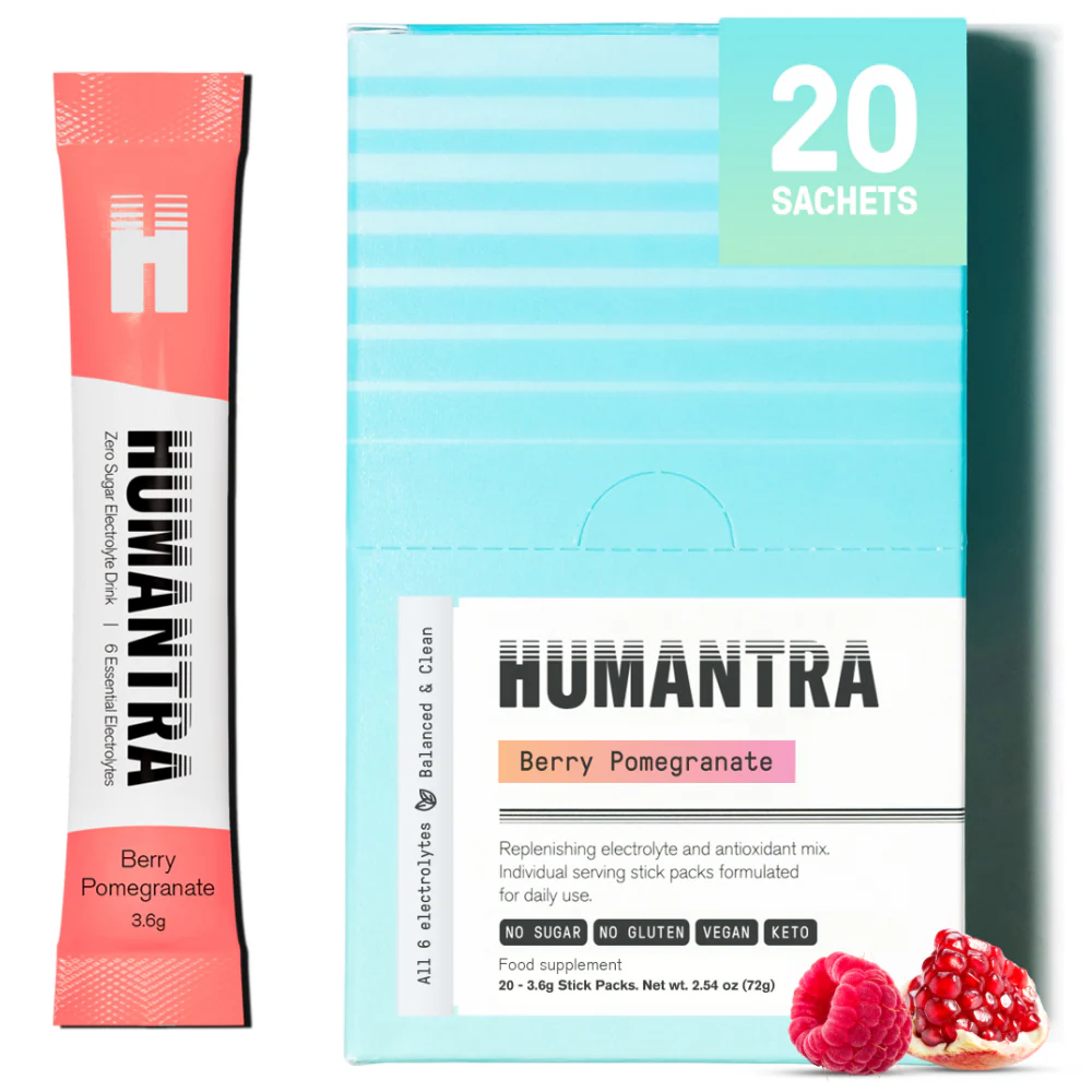Humantra Berry Pomegranate Electrolyte Powder Hydrating Supplement x20 - Image 2