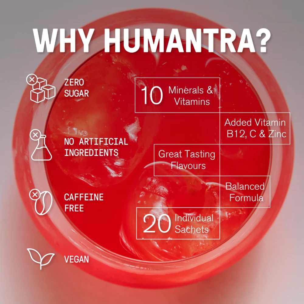 Humantra Berry Pomegranate Electrolyte Powder Hydrating Supplement x20 - Image 6