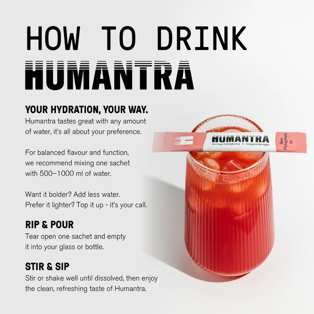 Humantra Berry Pomegranate Electrolyte Powder Hydrating Supplement x20 - Image 8