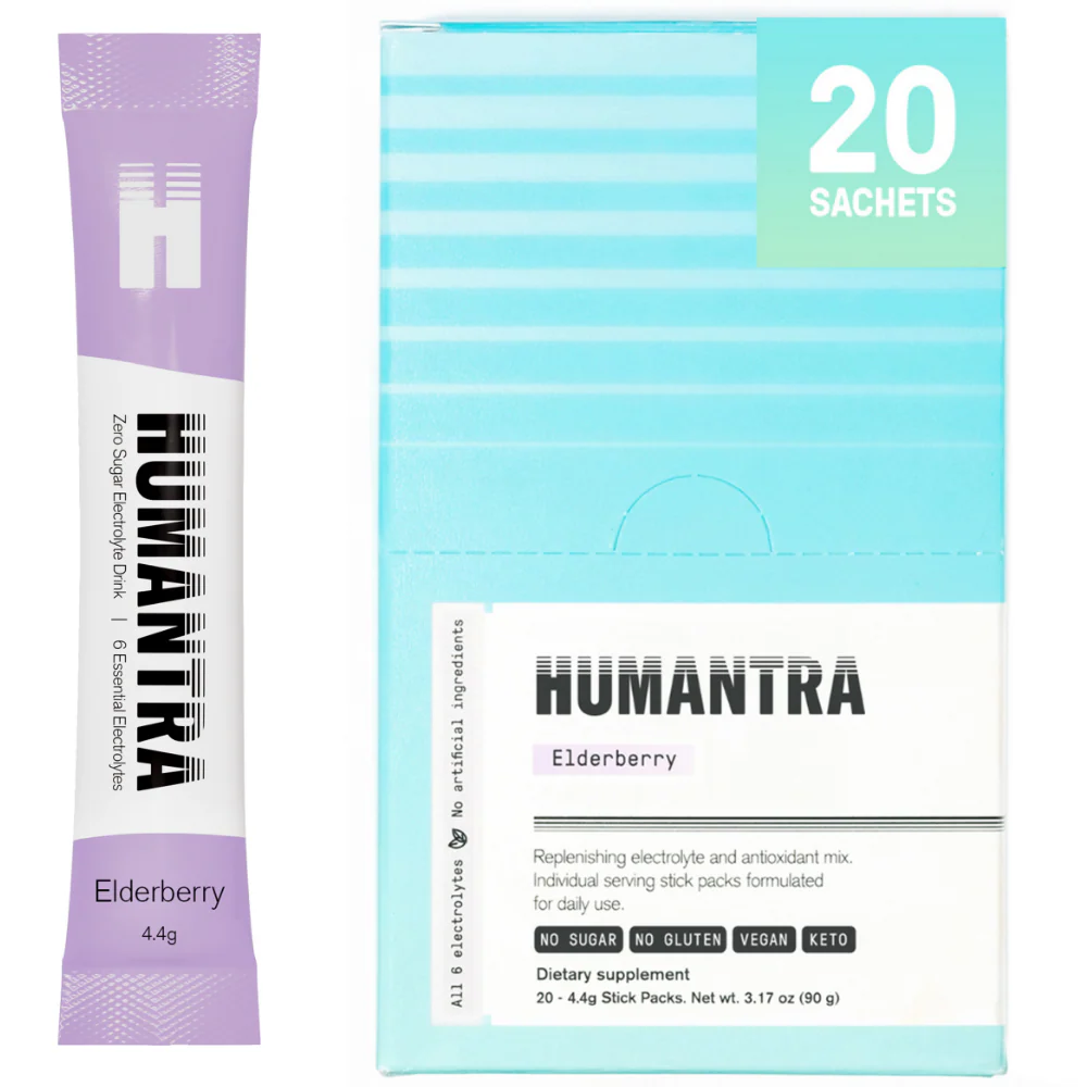 Humantra Elderberry Electrolyte Powder Hydrating Supplement x20