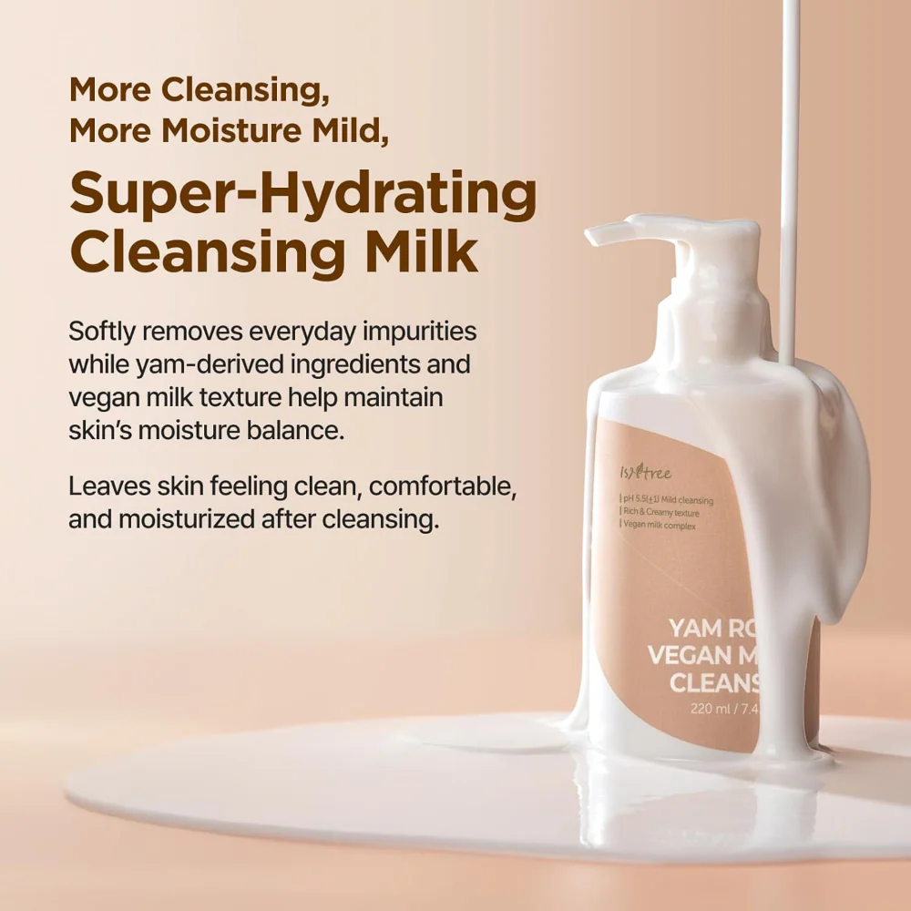 Isntree Yam Root Vegan Milk Cleanser 220ml - Image 6