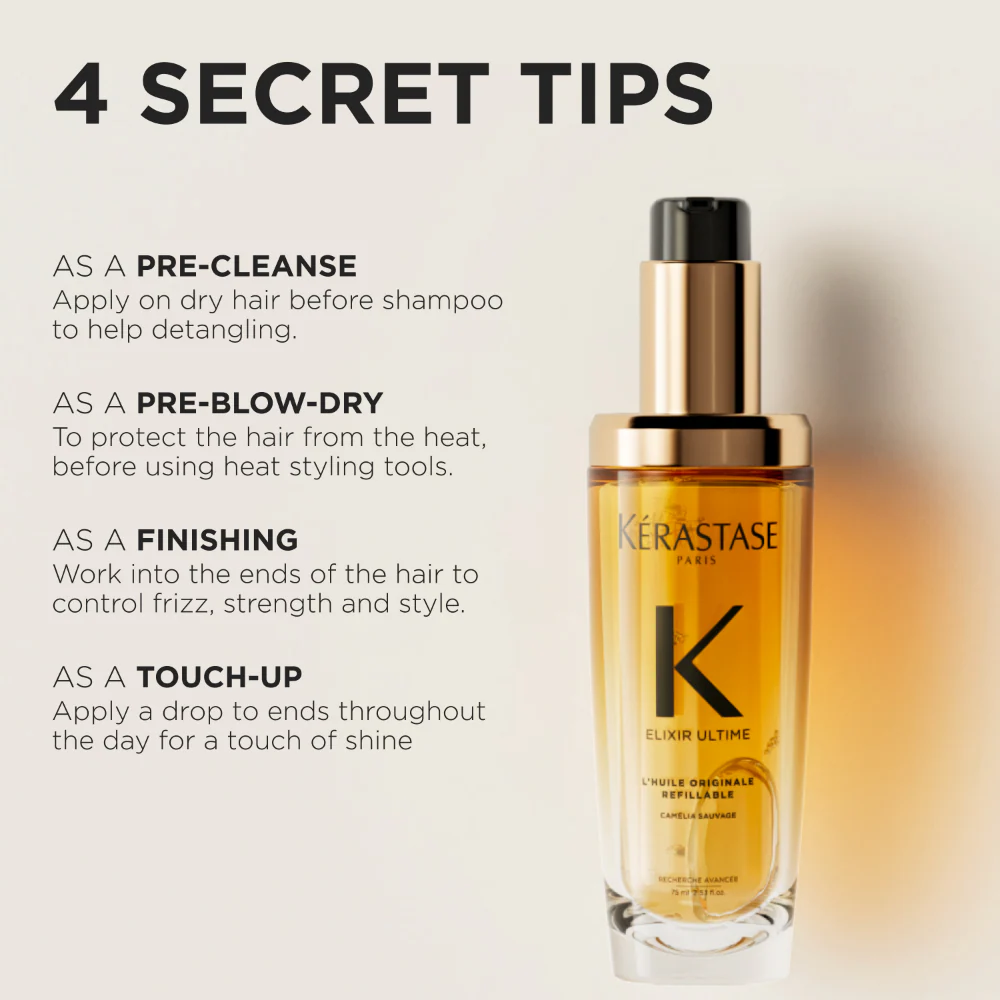 Kérastase Elixir Ultime L'Huile Originale Hair Oil Refill 75ml - Image 6