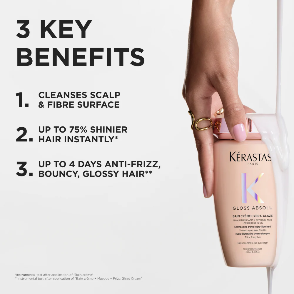 Kérastase Gloss Absolu Bain Crème Hydra-Glaze Hydra-Illuminating Creamy Shampoo 500ml - Image 2