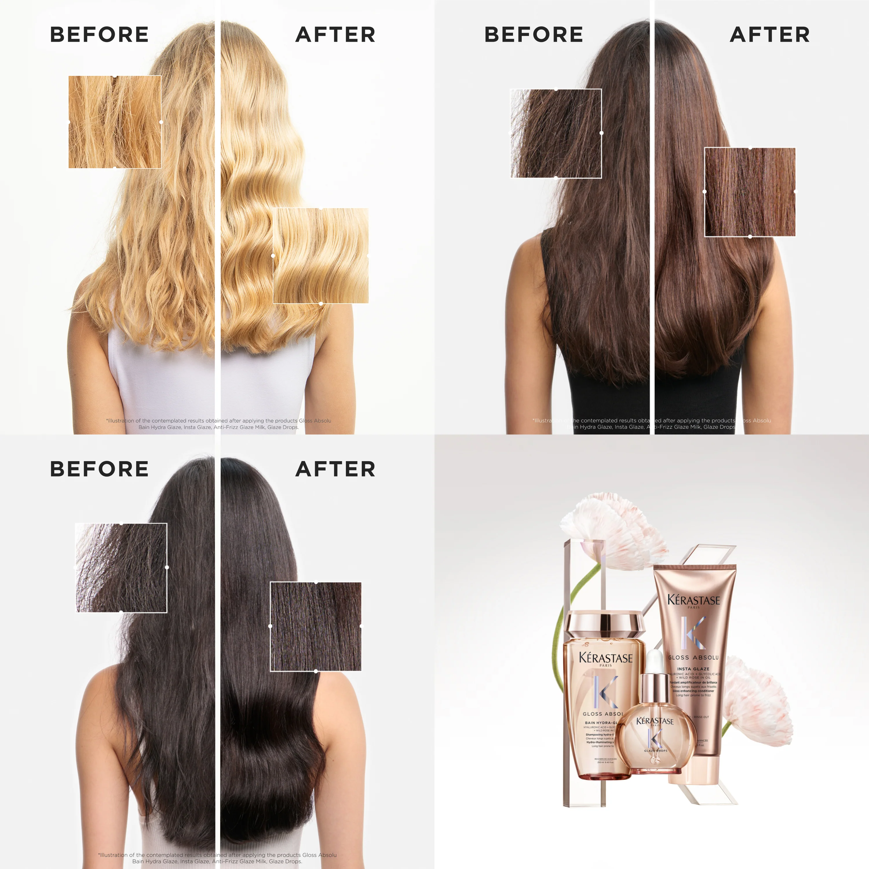 Kérastase Gloss Absolu Bain Hydra-Glaze Hydra-Illuminating Shampoo & Fondant Amplificateur Insta Glaze Gloss Enhancing Conditioner Twin 2 x 250ml - Image 3