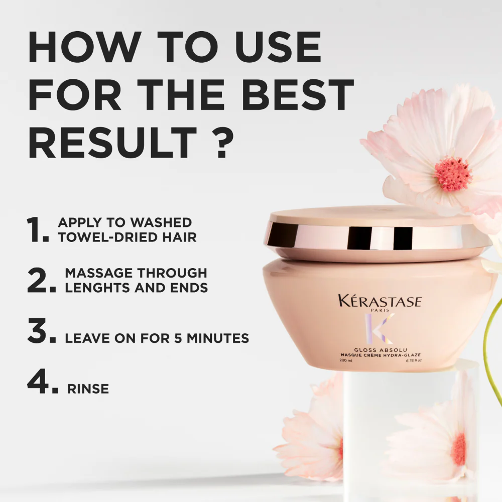 Kérastase Gloss Absolu Masque Crème Hydra Glaze Hydra-Illuminating Creamy Hair Mask 200ml - Image 7