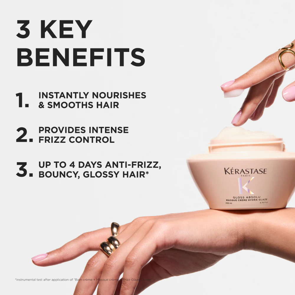 Kérastase Gloss Absolu Masque Crème Hydra Glaze Hydra-Illuminating Creamy Hair Mask 75ml - Image 2