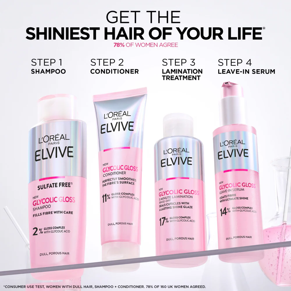 L'Oreal Paris Elvive Ultimate Glycolic Gloss Conditioner 150ml - Image 7
