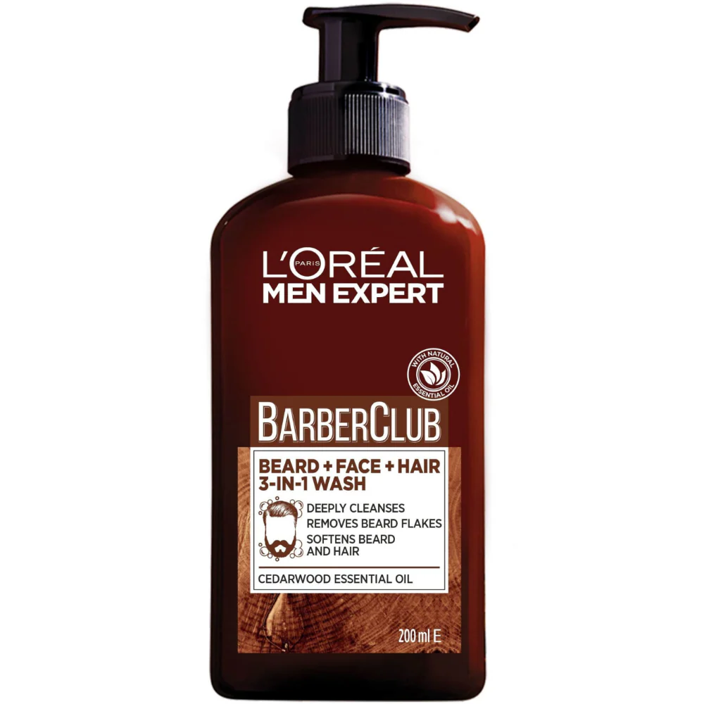 L'Oreal Paris Men Expert Barber Club 3-In-1 Beard, Face & Hair Wash 200ml