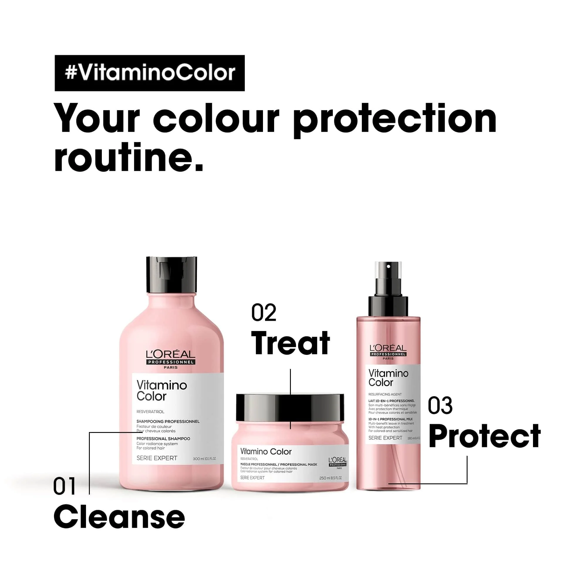 L'Oreal Professionnel Serie Expert Vitamino Colour Radiance Shampoo 300ml & Conditioner 200ml Twin - Image 4