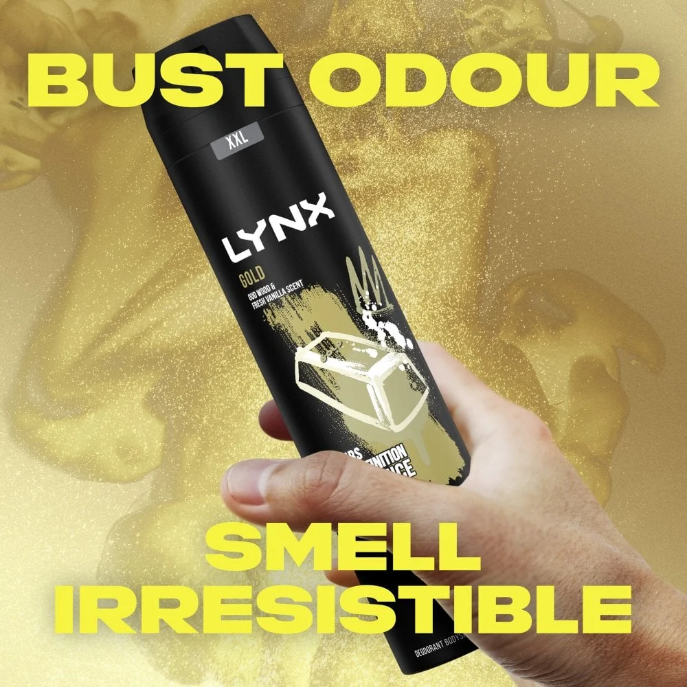 Lynx XXL Gold 48h Oudwood & Fresh Vanilla Deodorant Body Spray 250ml - Image 3