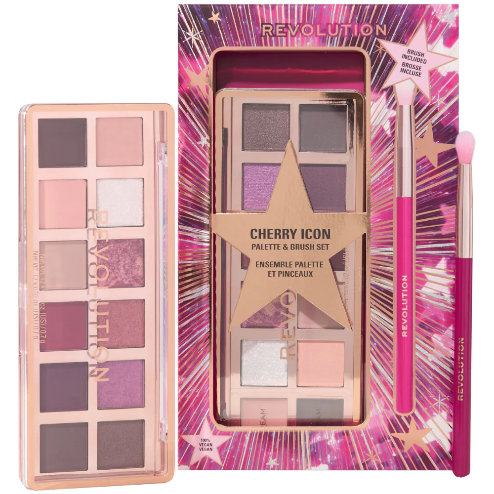 Makeup Revolution The Cherry Icon Eyeshadow Palette & Brush Gift Set