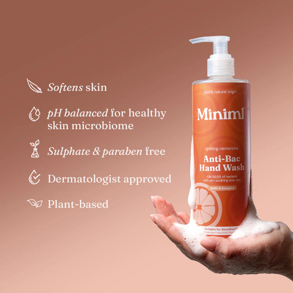 Miniml Eco-Friendly Anti-Bacterial Hand Soap Clementine 500ml Plastic Pump - Image 3