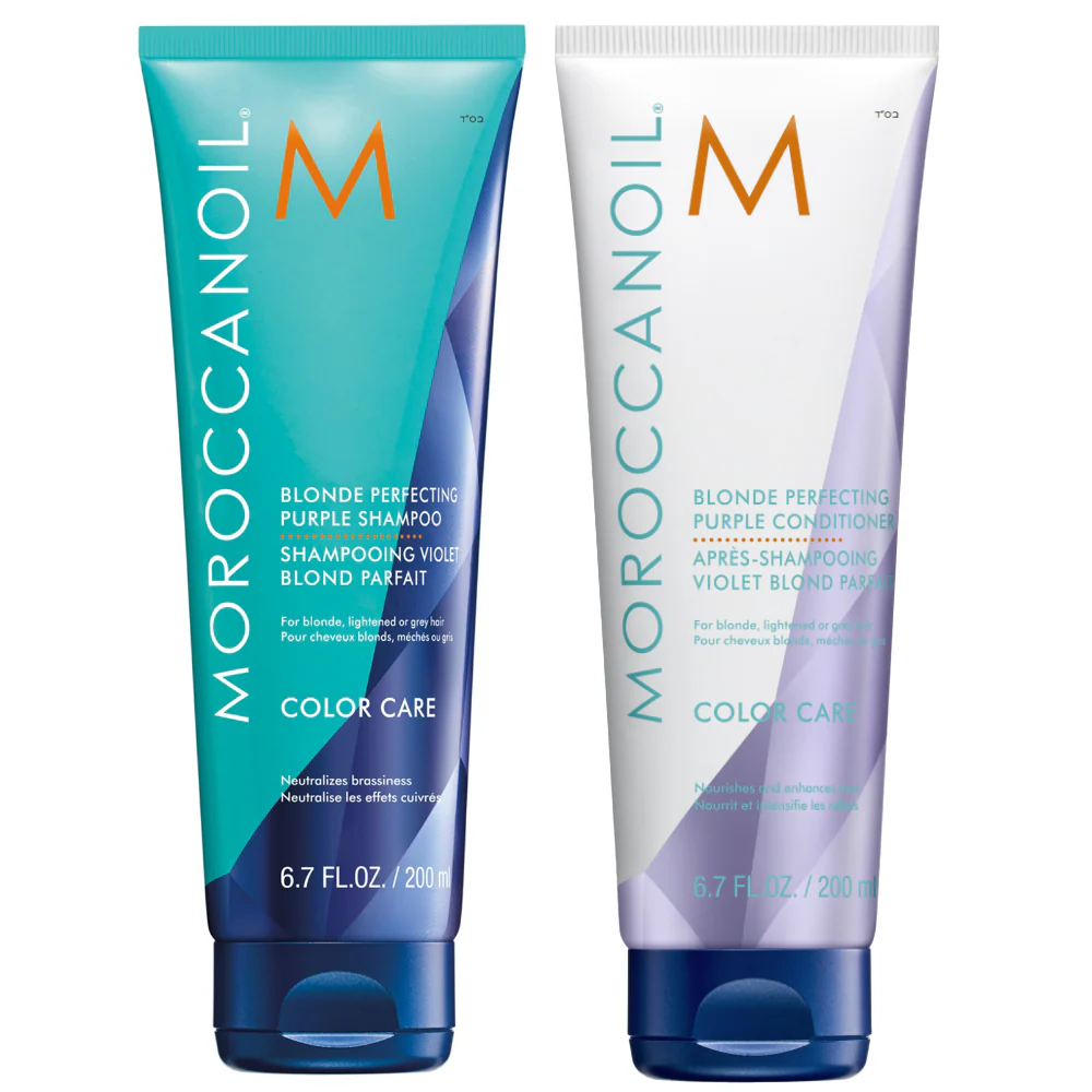 Moroccanoil Blonde Perfecting Purple Shampoo & Conditioner Twin 2 x 200ml