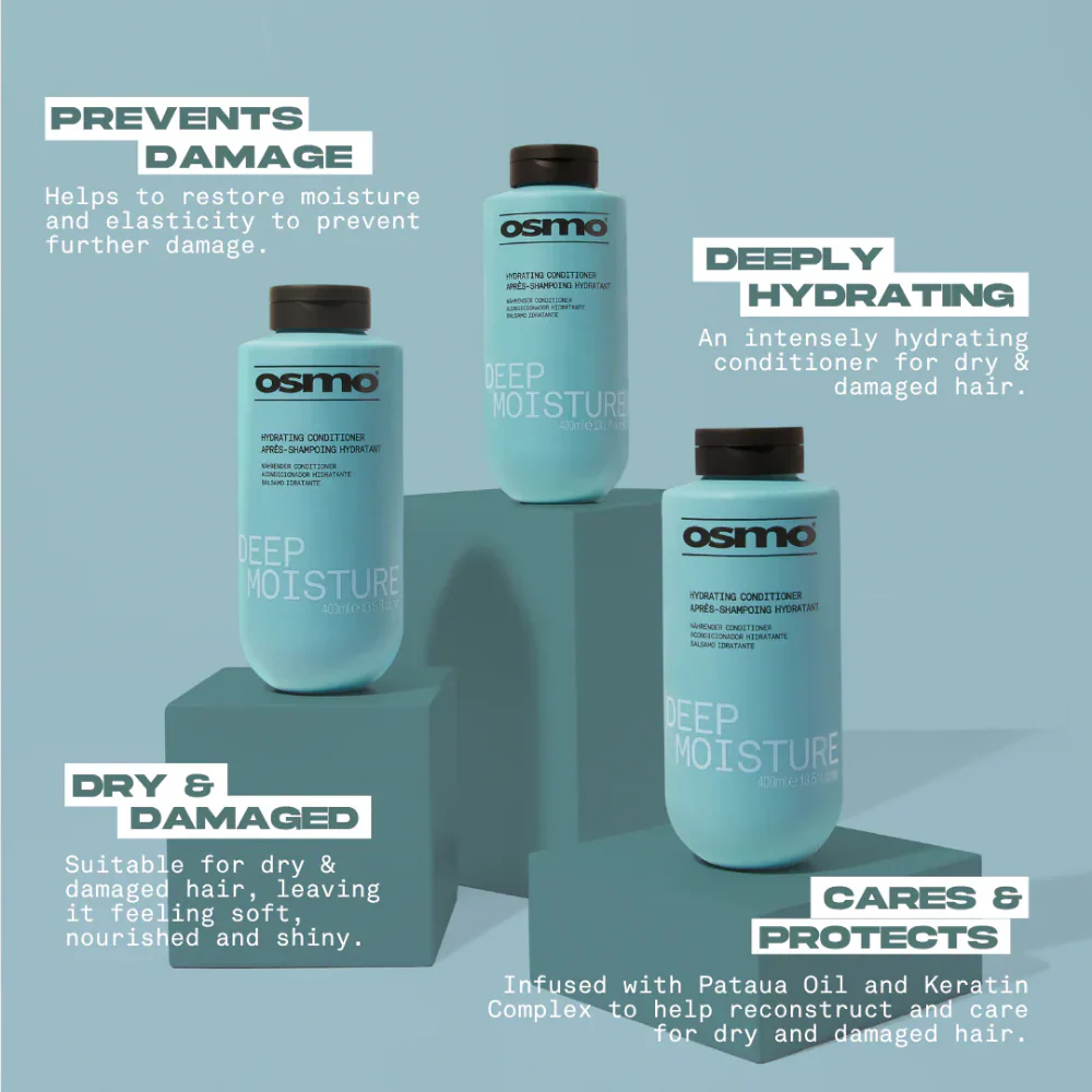 Osmo Deep Moisture Hydrating Shampoo & Conditioner Twin Pack (2 x 400ml) - Image 5