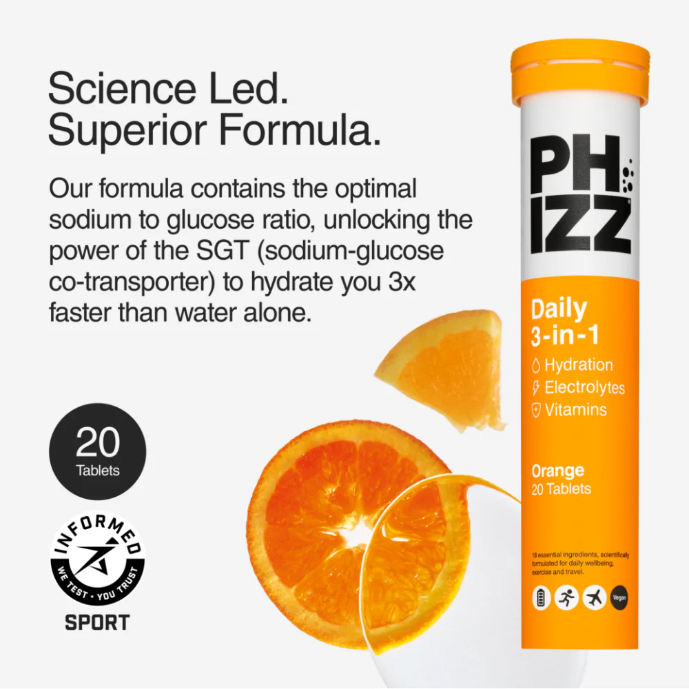 Phizz Daily 3-in-1 Hydration, Electrolytes & Vitamins Effervescent Tablets Orange 20 Tablets - Image 4