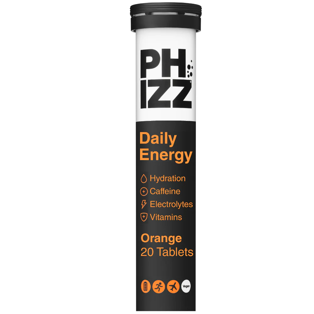 Phizz Daily Energy Hydration, Caffeine, Electrolytes & Vitamins Effervescent Tablets Orange 20 Tablets