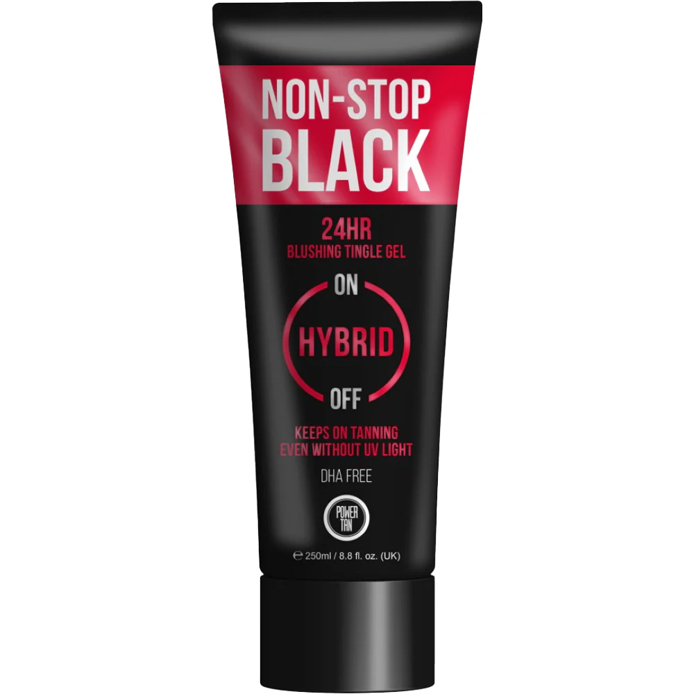 Power Tan Non-Stop Black 24H Blushing Hybrid Tingle Gel Tanning Accelerator 250ml