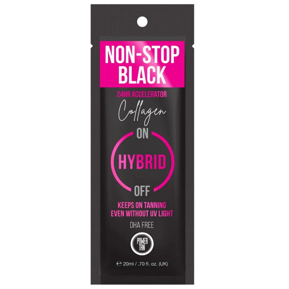 Power Tan Non-Stop Black 24HR Collagen Hybrid Gelee Tanning Accelerator Sachet 20ml