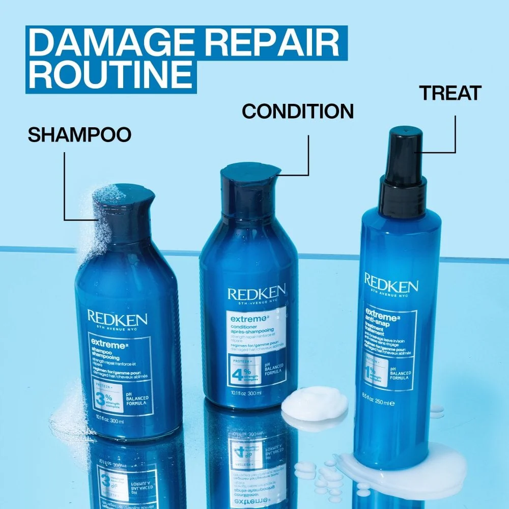 Redken Extreme Strength Repair Shampoo 300ml, Conditioner 300ml + Anti-Snap 250ml Bundle - Image 9