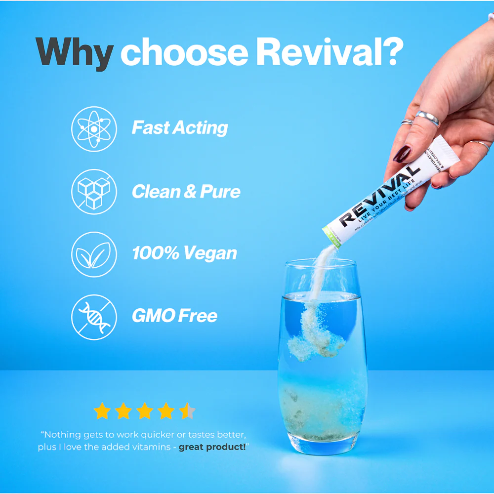 Revival Summer Fruits Rehydration & Recovery Electrolyte Drink Mix x12 - Image 6