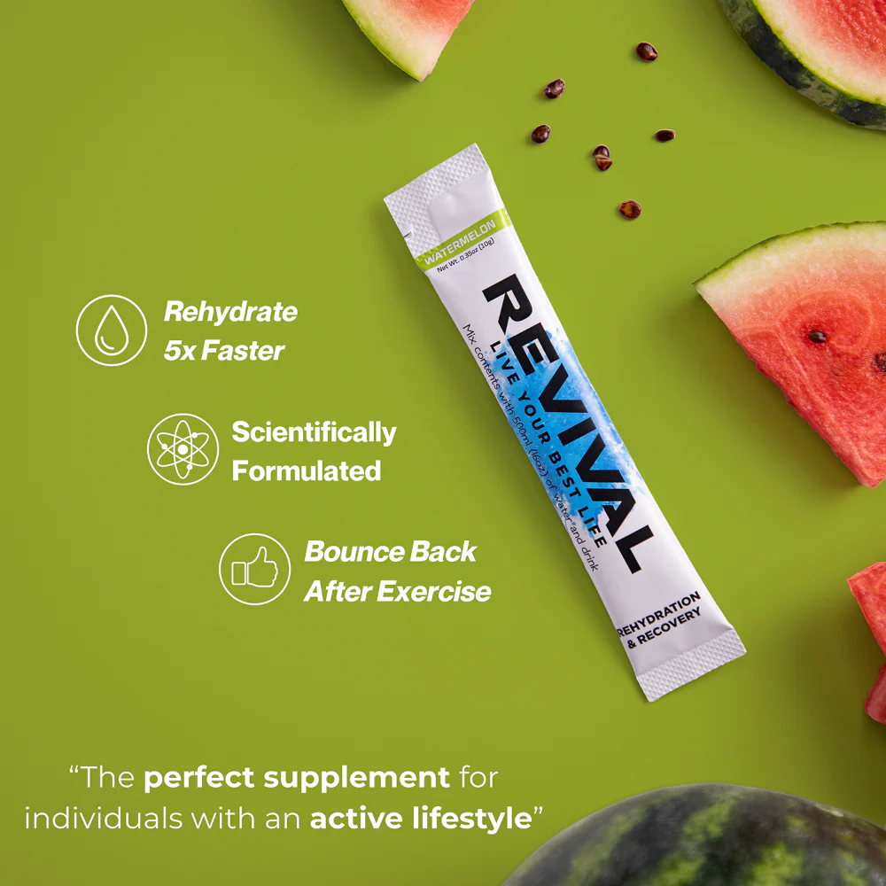 Revival Watermelon Rehydration & Recovery Electrolyte Drink Mix x6 - Image 5