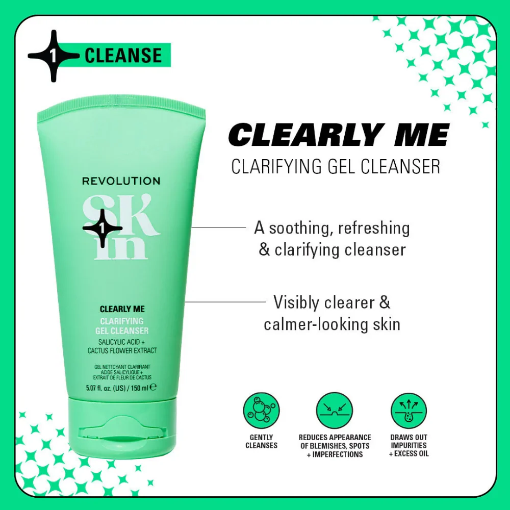 Revolution Skincare Clearly Me Clarifying Gel Cleanser 150ml - Image 3