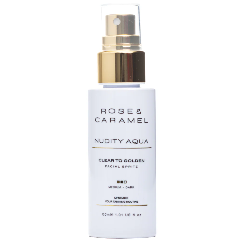 Rose & Caramel Nudity Aqua Clear To Golden Medium-Dark Facial Tanning Mist 50ml