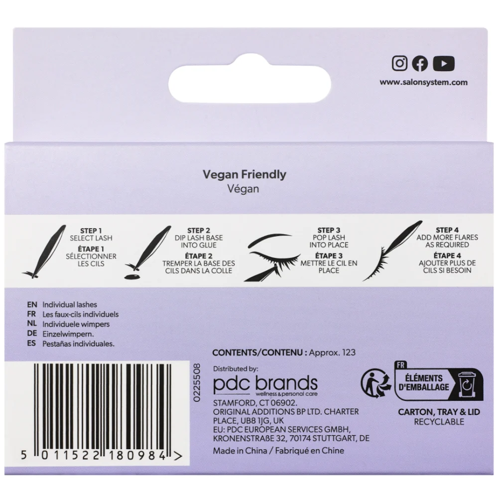Salon System Individual 3D Luxe Individual Lashes Light Medium Black - Image 2