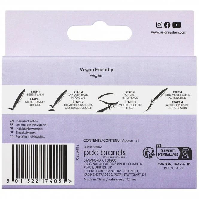 Salon System Individual 3D Luxe Lashes Black Medium - Image 2